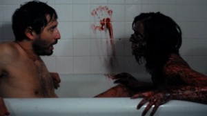 Hell's Kitty %22Blood Bath%22 Scene with Lisa as zombie in tub with Nick